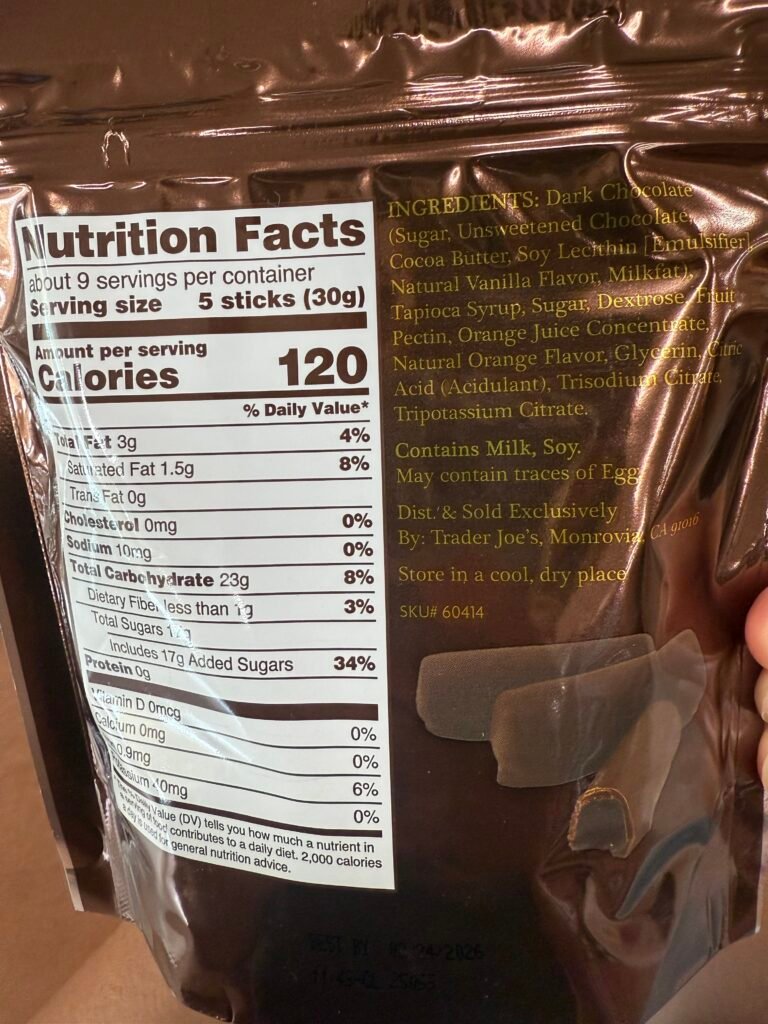 Trader Joe's GF Snack Label